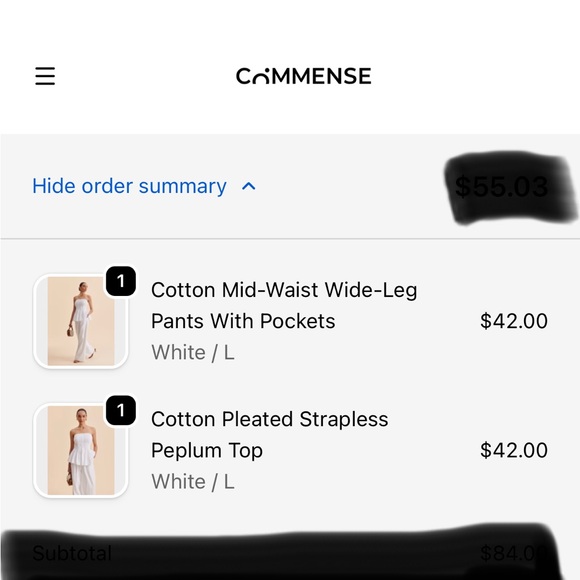 NWT Commense White Strapless Pleated Top - Picture 11 of 11